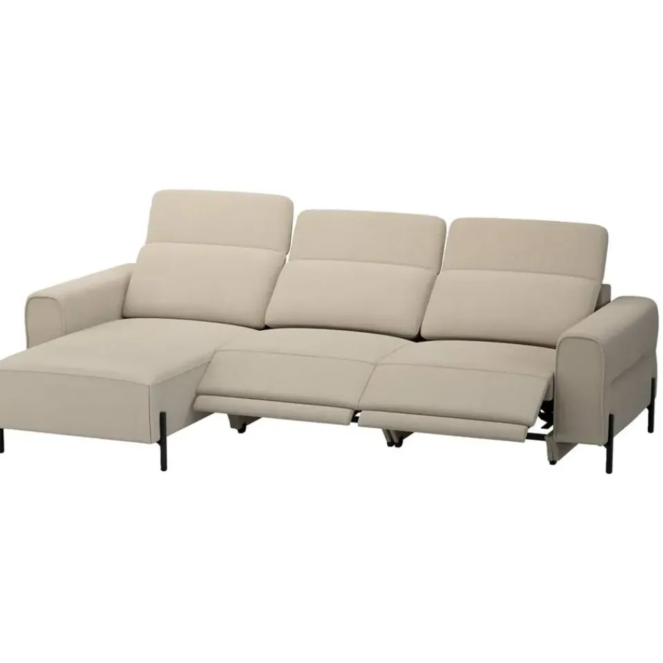 Leen Bakker Hoekbank Dave links - elektrisch verstelbaar - taupe