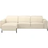 Leen Bakker Hoekbank Dave links - elektrisch verstelbaar - crème Clearance