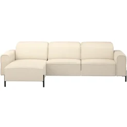 Leen Bakker Hoekbank Dave links - elektrisch verstelbaar - crème Clearance