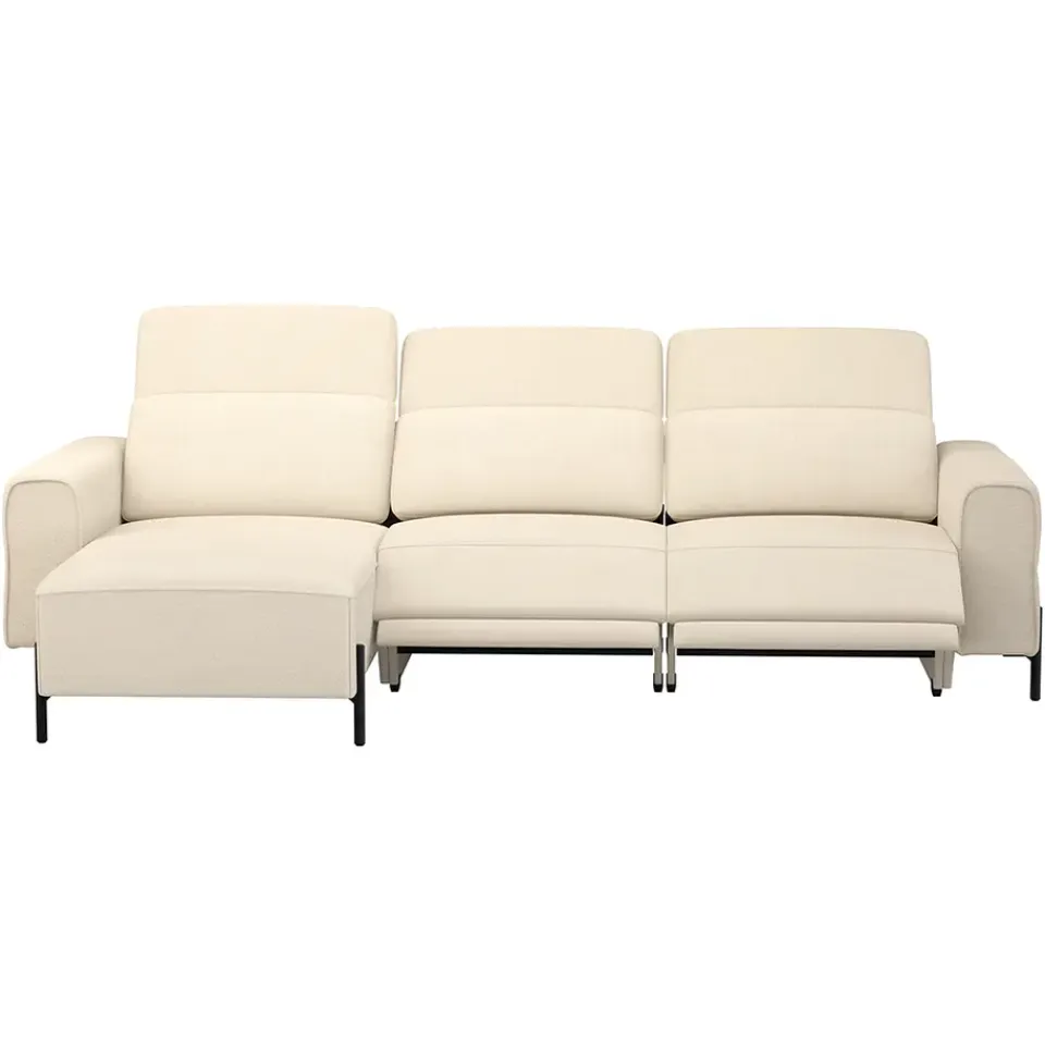 Leen Bakker Hoekbank Dave links - elektrisch verstelbaar - crème Clearance