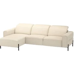 Leen Bakker Hoekbank Dave links - elektrisch verstelbaar - crème Clearance