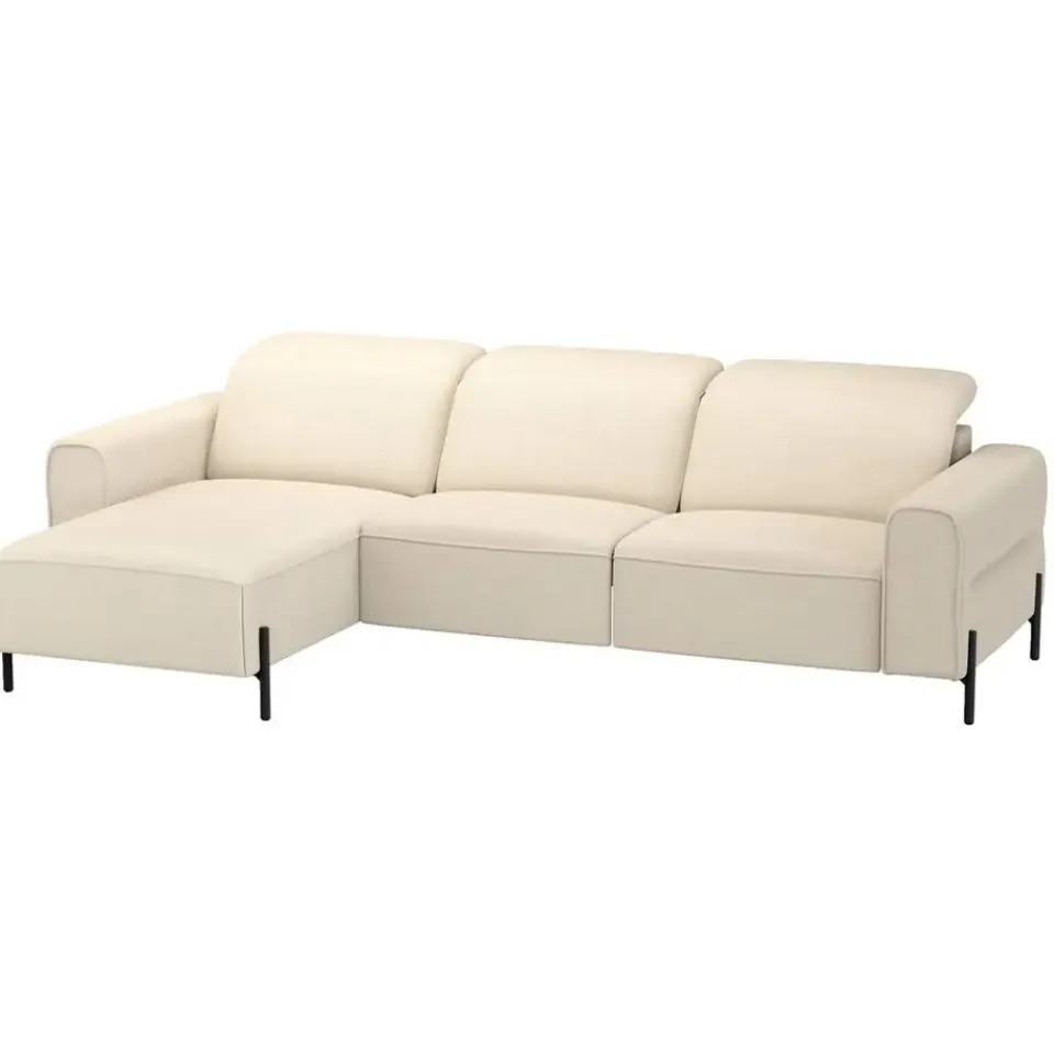 Leen Bakker Hoekbank Dave links - elektrisch verstelbaar - crème Clearance