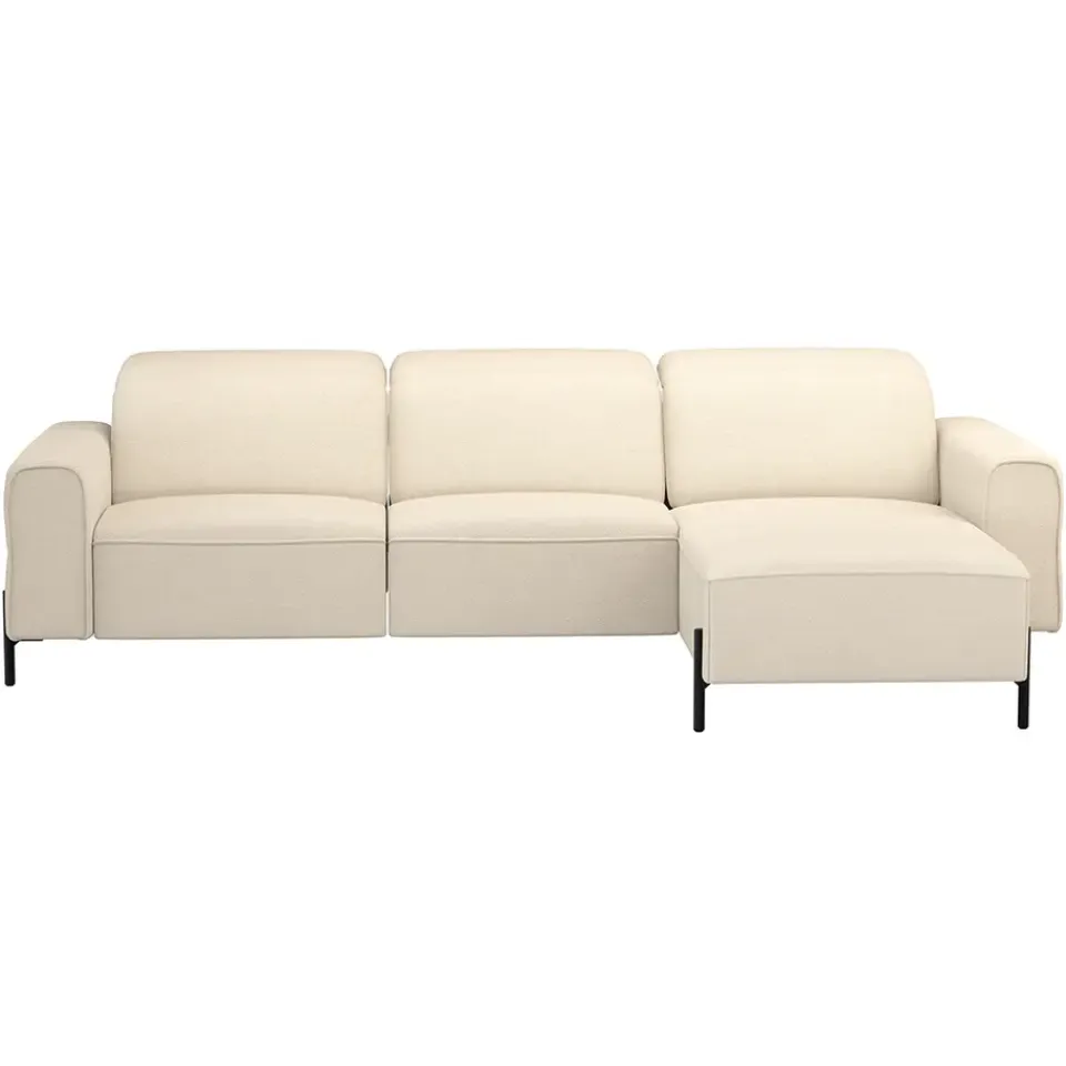 Leen Bakker Hoekbank Dave rechts - elektrisch verstelbaar - crème Discount