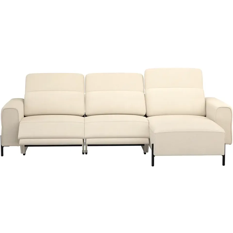 Leen Bakker Hoekbank Dave rechts - elektrisch verstelbaar - crème Discount