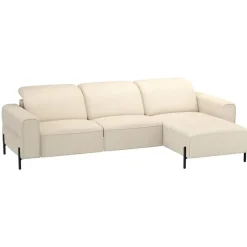 Leen Bakker Hoekbank Dave rechts - elektrisch verstelbaar - crème Discount