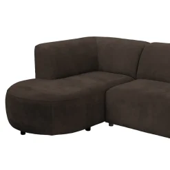 Leen Bakker Hoekbank Luna links - stof Rebel - bruin Hot