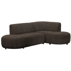 Leen Bakker Hoekbank Luna rechts - stof Rebel - bruin New