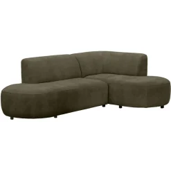 Leen Bakker Hoekbank Luna rechts - stof Rebel - groen Discount