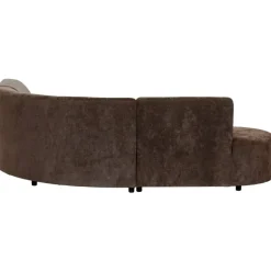 Leen Bakker Hoekbank Luna rond - stof Rebel - bruin New