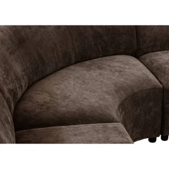 Leen Bakker Hoekbank Luna rond - stof Rebel - bruin New