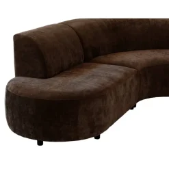 Leen Bakker Hoekbank Luna rond - stof Rebel - bruin New