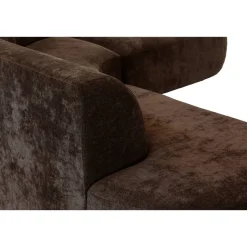 Leen Bakker Hoekbank Luna rond - stof Rebel - bruin New