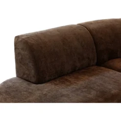 Leen Bakker Hoekbank Luna rond - stof Rebel - bruin New