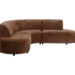 Leen Bakker Hoekbank Luna rond - stof Rebel - terracotta Best