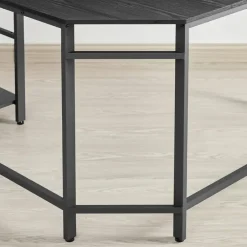 Merkloos Hoekbureau - vintage - 2 legplanken - 138x76x138 cm - zwart