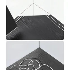 Merkloos Hoekbureau - vintage - 2 legplanken - 138x76x138 cm - zwart