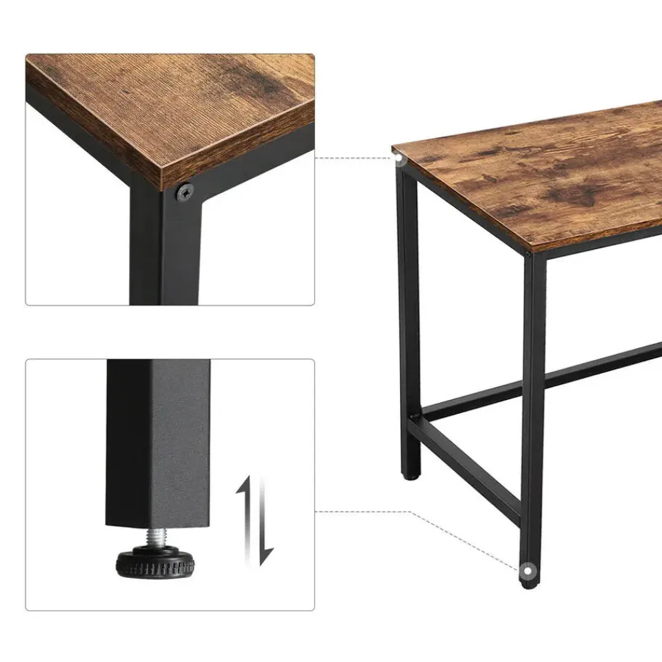 Merkloos Hoekbureau - vintage - 2 legplanken - 138x76x138 cm - vintage bruin Discount