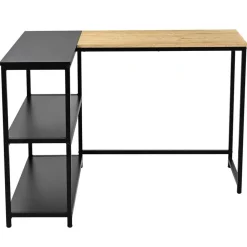Emob Exclusive Hoekbureau Schmitt - 110x80x76cm - met opbergruimte - eikdecor/zwart Clearance
