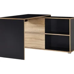 Germania Hoekbureau Tyson 120x120 cm - antraciet/eik New