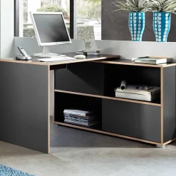 Germania Hoekbureau Tyson 120x120 cm - antraciet/eik New