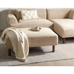 Leen Bakker HOLT - Ottomaan - Beige - Polyester Hot