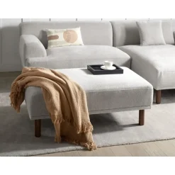 Leen Bakker HOLT - Ottomaan - Lichtgrijs - Polyester Clearance