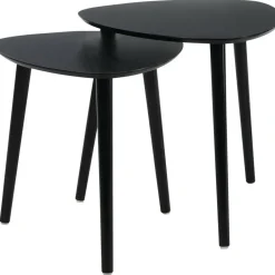 Home & Styling Bijzettafeltjes set 2x - zwart - 41 en 45 cm Hot