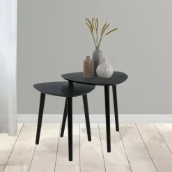 Home & Styling Bijzettafeltjes set 2x - zwart - 41 en 45 cm Hot