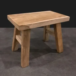 Home & Styling Krukje - teak hout - 31 x 19 x 25 cm - opstapje Outlet