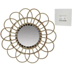 Home & Styling Ronde wandspiegel bohemian - bruin - bamboo- D45cm Online