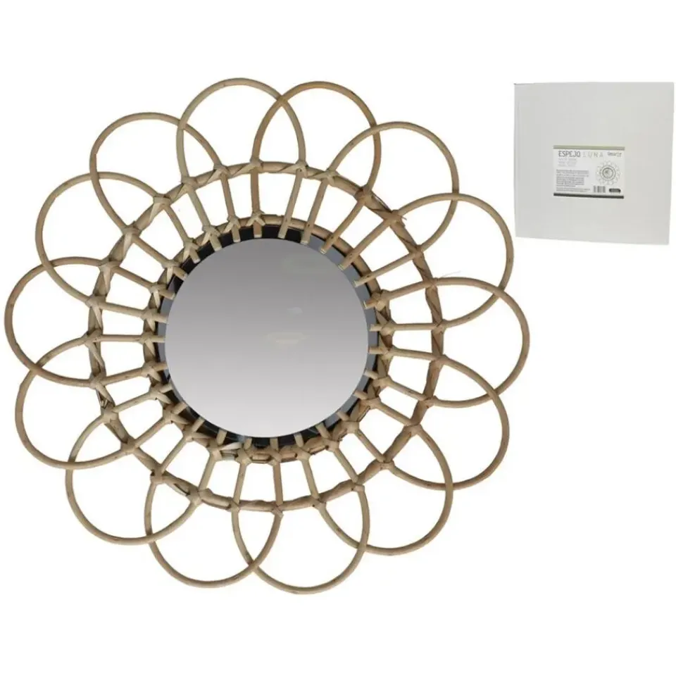 Home & Styling Ronde wandspiegel bohemian - bruin - bamboo- D45cm Online