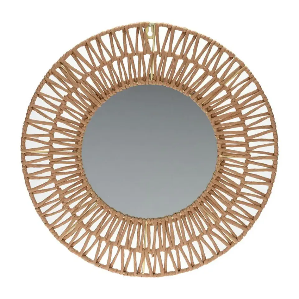 Home & Styling Spiegel - rond - naturel - 45cm - papier - wandspiegel New