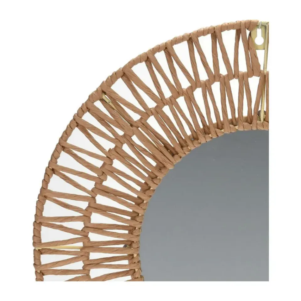 Home & Styling Spiegel - rond - naturel - 45cm - papier - wandspiegel New