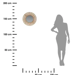 Home & Styling Spiegel - rond - naturel - 45cm - papier - wandspiegel New