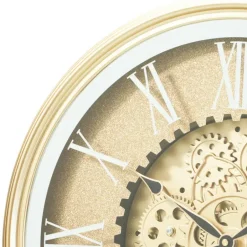 Home & Styling Wandklok/muur klok Lausanne - Dia 50 cm - goud Best