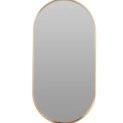 Home & Styling Wandspiegel - ovaal - metaal - goud - 72 x 32 cm Discount