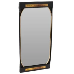 Home & Styling Wandspiegel - ovaal - metaal - goud - 72 x 32 cm Discount