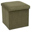 Leen Bakker Home Deco - Poefje - opbergbox - rib - groen - 38 x 38cm Online