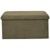Leen Bakker Home Deco - Poefje - opbergbox - rib - groen - 38 x 38cm Best