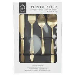 The Home Deco Factory Home Deco Factory Bestekset - 16 delig - goud - RVS - 4 personen Hot