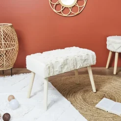 The Home Deco Factory Home Deco Factory Bijzet krukje Berber Mirage - hout - 60 x 40 cm Discount