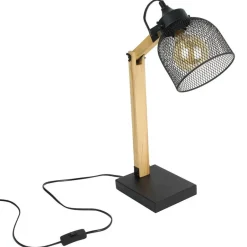 The Home Deco Factory Home deco factory bureaulamp - zwart - metaal en hout - tafellamp New