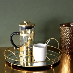 The Home Deco Factory Home Deco Factory dienblad van spiegel glas - Rond - 34 x 4 cm Sale