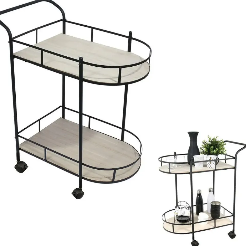 The Home Deco Factory Home Deco Factory Keukentrolley Bistro - metaal/hout - 68x39x80 cm Clearance