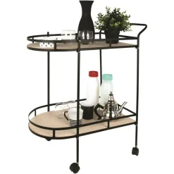 The Home Deco Factory Home Deco Factory Keukentrolley Bistro - metaal/hout - 68x39x80 cm Clearance