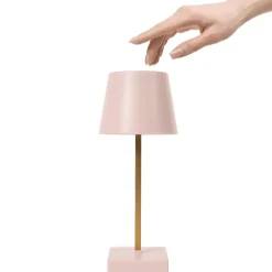 The Home Deco Factory Home deco factory LED tafellamp- kunststof - roze - touch - 26 cm