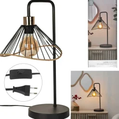 The Home Deco Factory Home deco factory LED Tafellamp Loft - zwart - 30 x 47 x 25 cm Outlet