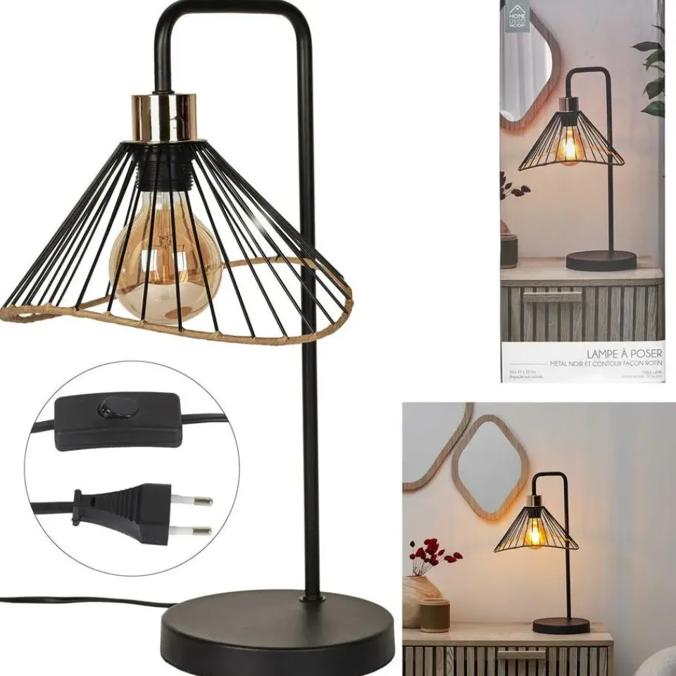 The Home Deco Factory Home deco factory LED Tafellamp Loft - zwart - 30 x 47 x 25 cm Outlet