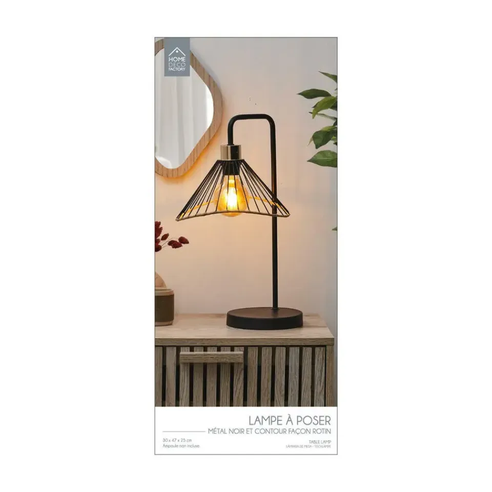 The Home Deco Factory Home deco factory LED Tafellamp Loft - zwart - 30 x 47 x 25 cm Outlet