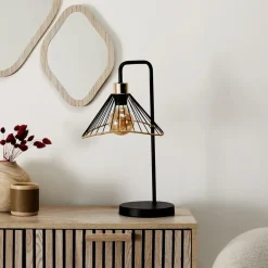 The Home Deco Factory Home deco factory LED Tafellamp Loft - zwart - 30 x 47 x 25 cm Outlet